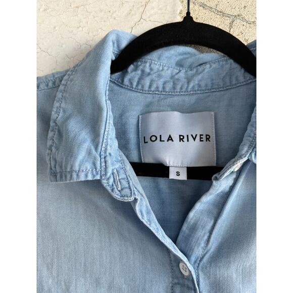 Lola River Stella Ice Wash Shirt – Short Sleeve Button Front – Size Small - Picture 2 of 5